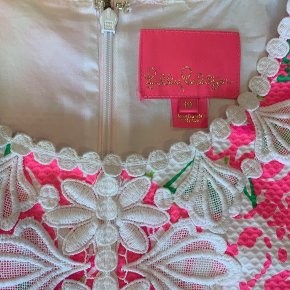 Hot pink floral Lilly Pulitzer dress size 10 - Picture 3 of 5